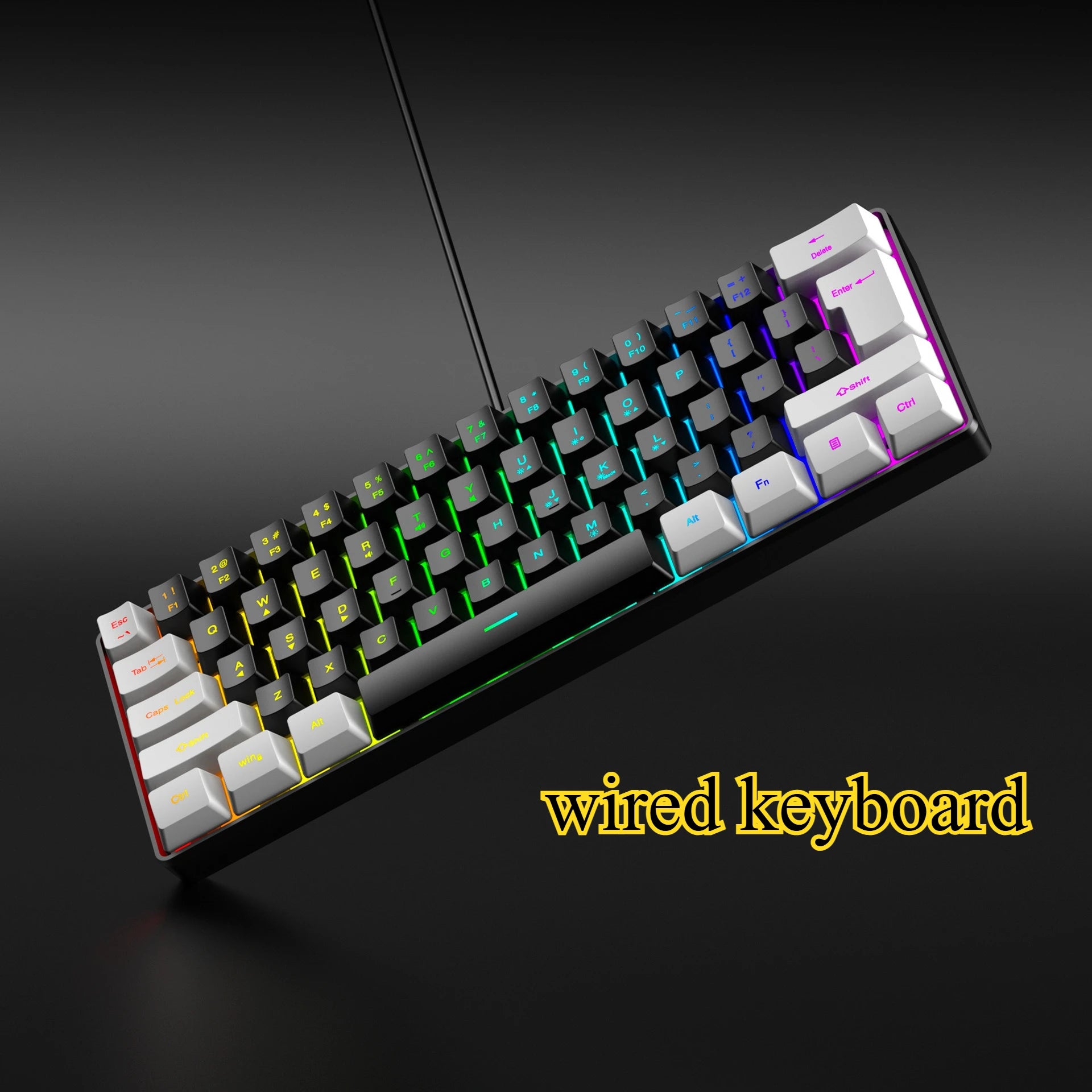 60%, Teclado 61 key RGB Gamer keyboard