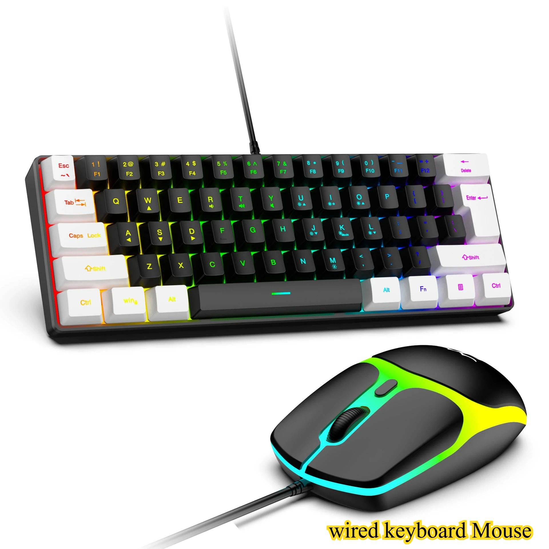 60%, Teclado 61 key RGB Gamer keyboard
