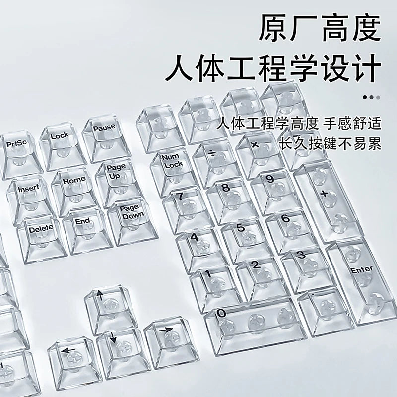 Crystal Transparent Cherry Profile Keycaps