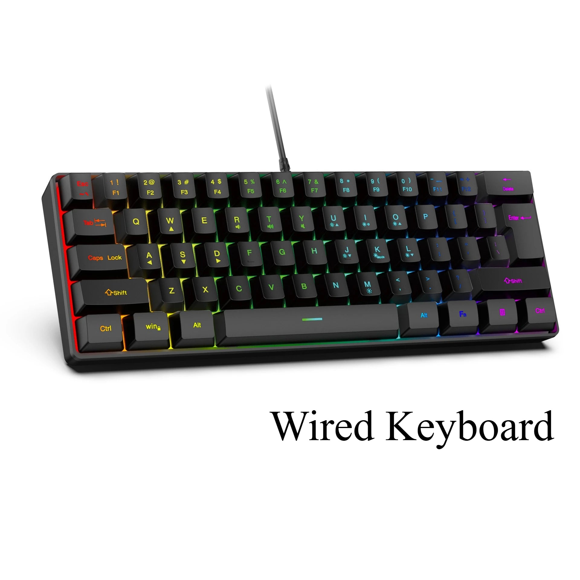 60%, Teclado 61 key RGB Gamer keyboard