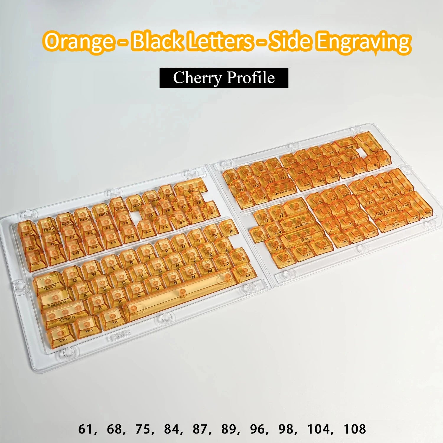 Orange Transparent Keycaps