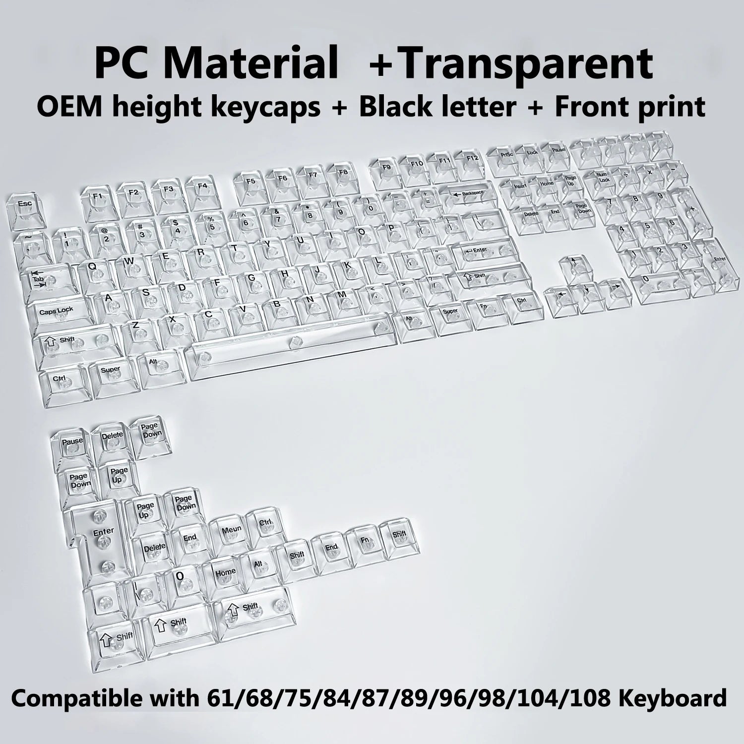 Full Sets Transparent Keycaps