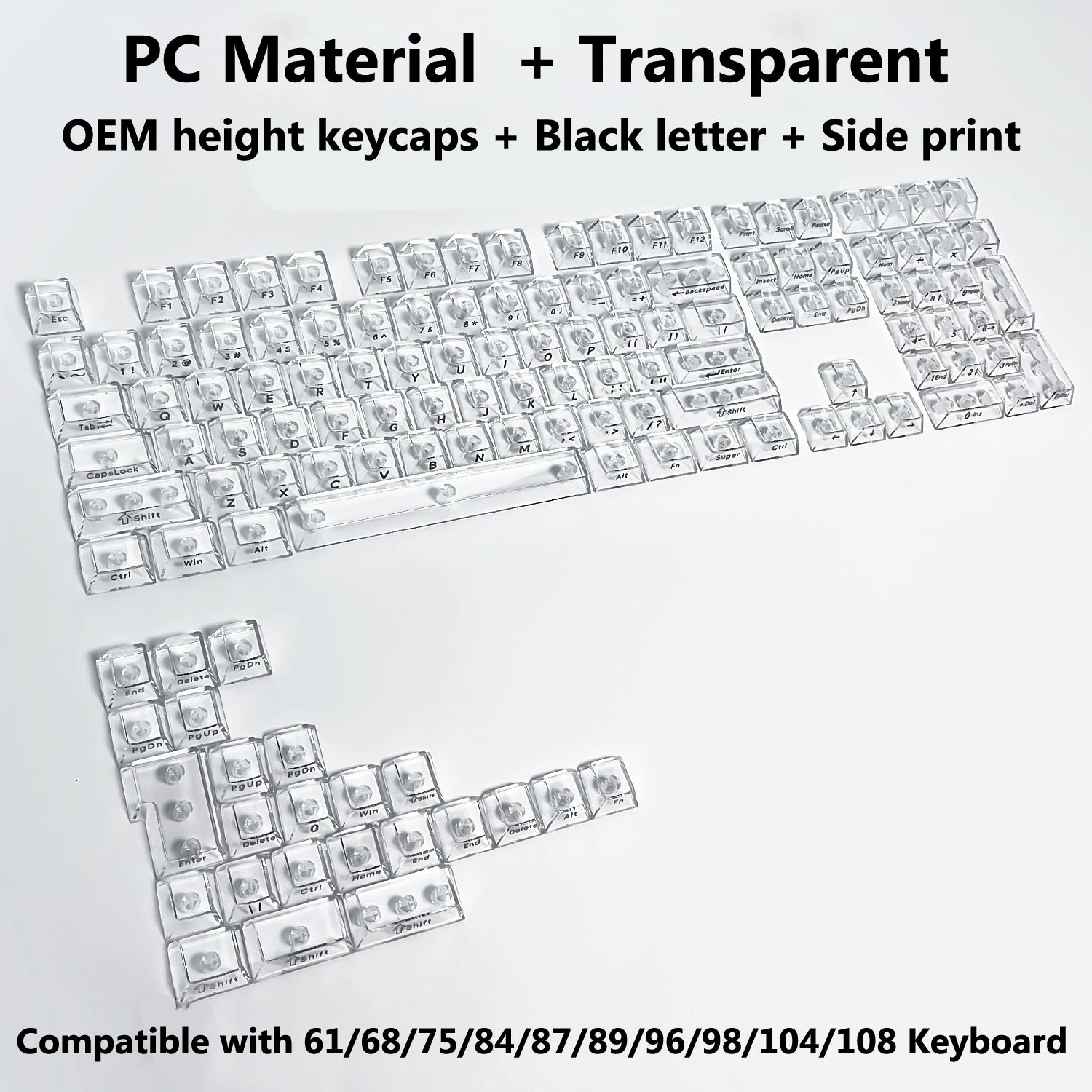 Full Sets Transparent Keycaps