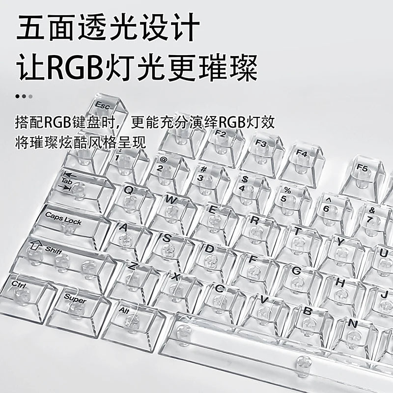 Crystal Transparent Cherry Profile Keycaps