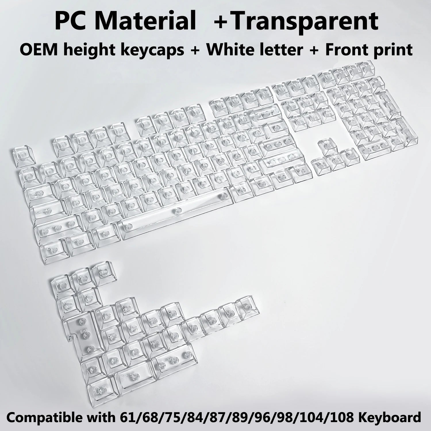 Full Sets Transparent Keycaps