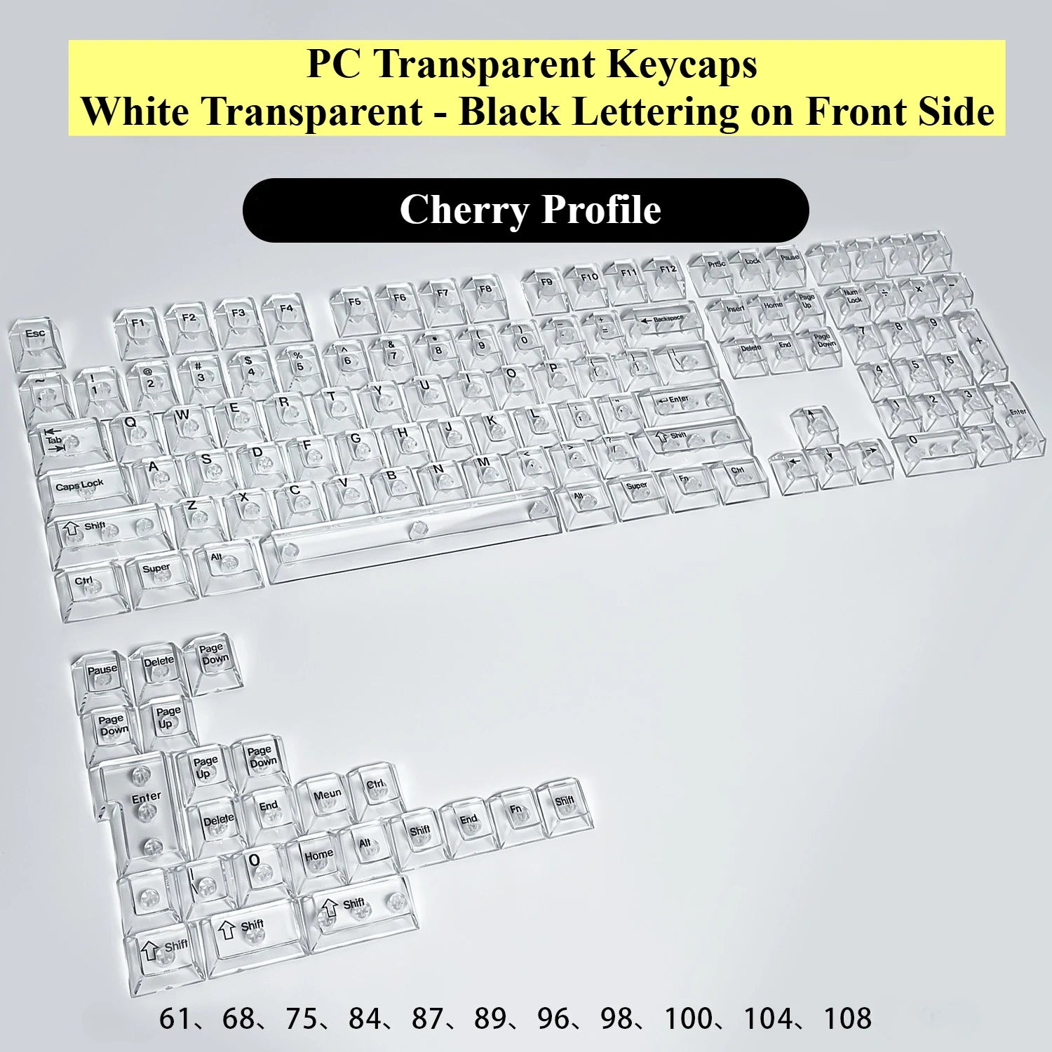 Fully Transparent Ice Cube Keycaps
